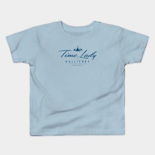 Time Lady - blue print Kids T-Shirt